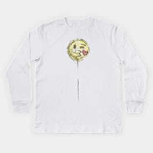 Kissing Emoji Kids Long Sleeve T-Shirt